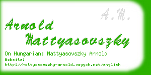 arnold mattyasovszky business card